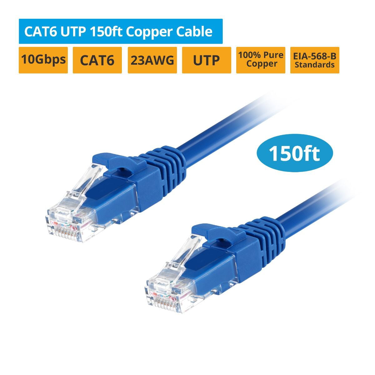 VasterCable Cat.6 Cable 5 Pcs/Pack 50 Ft UTP CAT6 Gigabit Patch Cable 