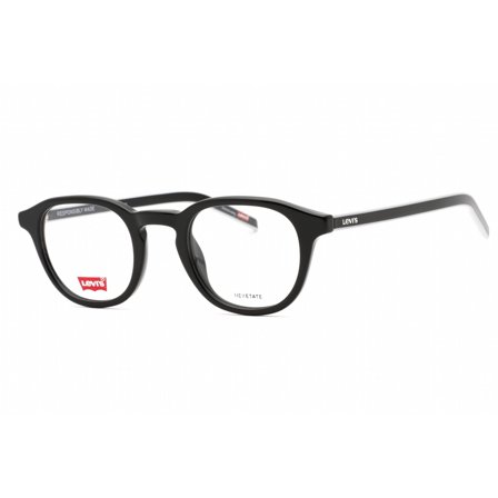 Levi's LV 1029 0807 00 Men's Black Plastic Round Frame Eyeglasses