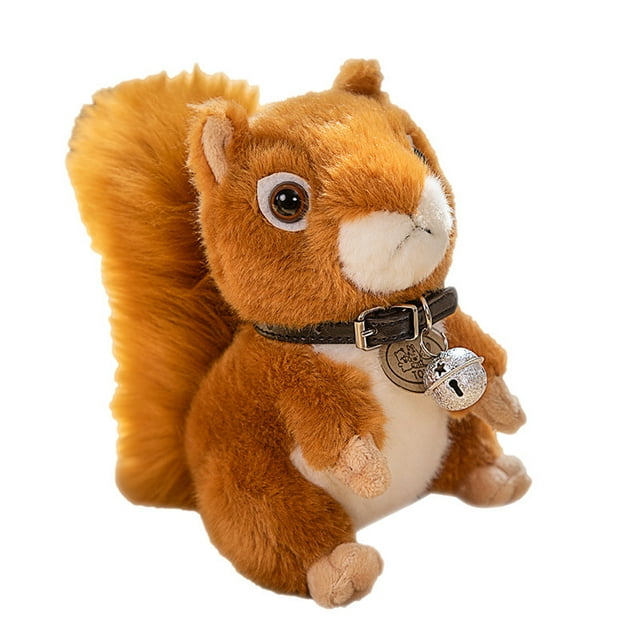 Muñeca de peluche realista con forma de ardilla, 25 cm