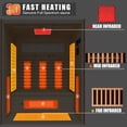 thumbnail image 3 of MEISSALIVVE Full Spectrum Infrared Sauna for Home, 2-3 Person Western Red Cedar Sauna Room, 59 Inch Wide, 3D Fast Heat Near/Mid/Far Infrared, Bluetooth & Tempered Glass Door, 240V 2600W, 3 of 9