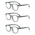 thumbnail image 3 of EYE ZOOM 3 Pack Retro Round Plastic Frame Reading Glasses for Men and Women, Grey, +1.75, 3 of 5