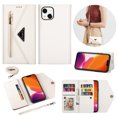 thumbnail image 1 of Feishell Crossbody Bag Wallet Case for iPhone 13 (6.1 Inch),for Women Men,Luxury PU Leather Zipper Pocket Magnetic Buckle Flip Stand Card Slots Purse Phone Case with Shoulder & Wrist Strap,White, 1 of 15