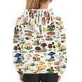 thumbnail image 6 of Xoenoiee Hooded Sweatshirt with Front Kangaroo Pocket for Kids Long Sleeve Hoodies Pullover Playwear for Boys Girls Workout Travel, Mushroom Grass Pattern, M, 6 of 7
