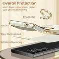 thumbnail image 4 of Dteck for Samsung Galaxy S24 Ultra Case with Screen Protector, Built-in 360° Rotation Ring Holder Magnetic Stand, Luxury Shiny Plating Edge Shockproof Electroplated Protective Cover,White, 4 of 6