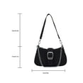 thumbnail image 2 of Hotian Black Handbag for Women Top Buckle Suede Shoulder Bags with Chain Purses, 2 of 9