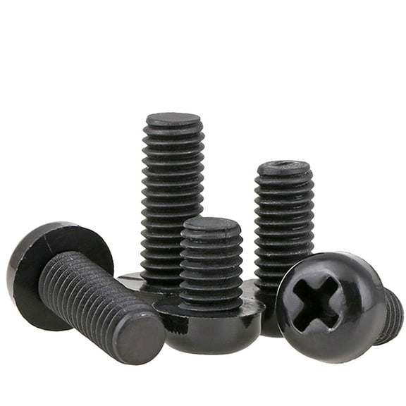 100pcs Black Nylon Round head screw and nut set M4x10mm