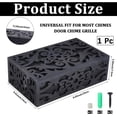 thumbnail image 2 of Modern Black Doorbell Cover Chime Cover Box Only Abstract Vintage Floral Pattern Wooden Rectangle Decorative Case Easy to Mount Wall, 2 of 9