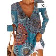 thumbnail image 1 of sweethay Camiseta de mujer Camisa estampada de manga larga Blusa informal con cuello en V de otoño Prendas para la parte del cuerpo Azul SG, 1 of 4