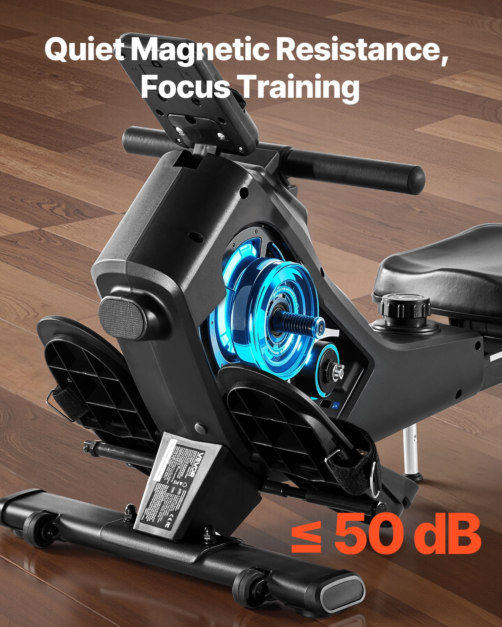 VEVOR Magnetic Rowing Machine,16-Level Quiet Resistance Adjustable, Foldable Rower Machine for Home, 350 LBS Weight Capacity, Row Machines with Smooth Pulley Design