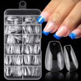 thumbnail image 1 of Fake Nails LuckForever - Puntas de gel transparentes para ataúd cortas (240 unidades), 1 of 6