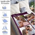 thumbnail image 5 of Custom Blanket with Photos/Text, Personalized Customized Picture Throw Blanket for Family Friend Christmas Halloween Birthday Wedding Customized Gifts for Women Men, 5 of 6