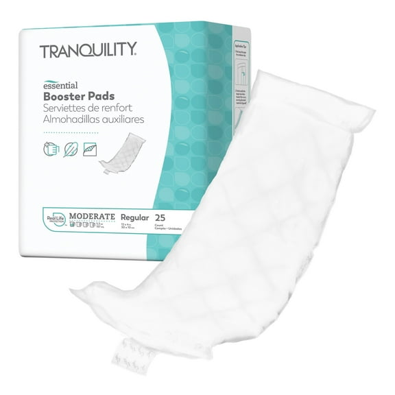 Tranquility Essential Unisex Booster Pad Flow-Through Pad 12 X 14 Inch 19244, 25 Ct