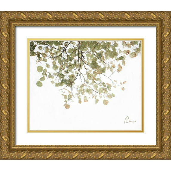 Murdock, Ramona 14x12 Gold Ornate Wood Framed with Double Matting Museum Art Print Titled - Aspen Leaves