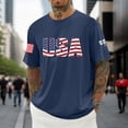 thumbnail image 2 of Ruiwill 4Th Of July Mens T Shirts Summer Patriotic Comfortable Tops Short Sleeve Crew Neck Usa Letter Print Independence Day Men Tshirts Size Xs Navy, 2 of 4