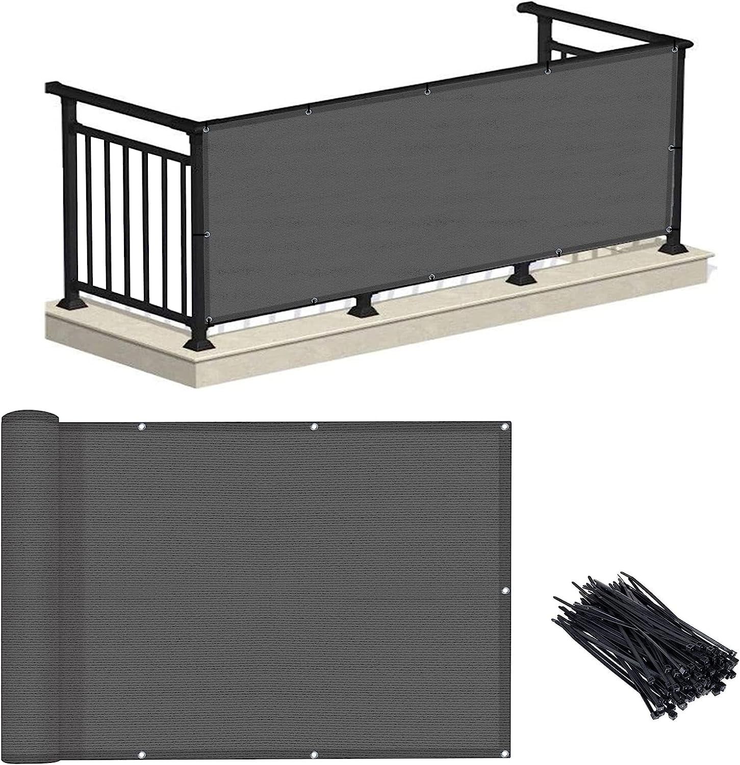 Outdoor Balcony Privacy Screen Fence Cover 3ftx10ft, UV Protection