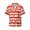Red Lobster, variant on Red and Brown Squares Print Men's Wrinkle Free Untucked Cuban Shirt Business Casual Button Down Shirts Short Sleeve Shirt