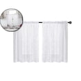 thumbnail image 1 of Spring Linen Textured Kitchen Window Curtains over Sink 25×30 Inch Length Semi Sheer Farmhouse Small Curtains for Cafe Bathroom Basement, Short Rod Pocket Tier Curtains 2 Panels, 1 of 5