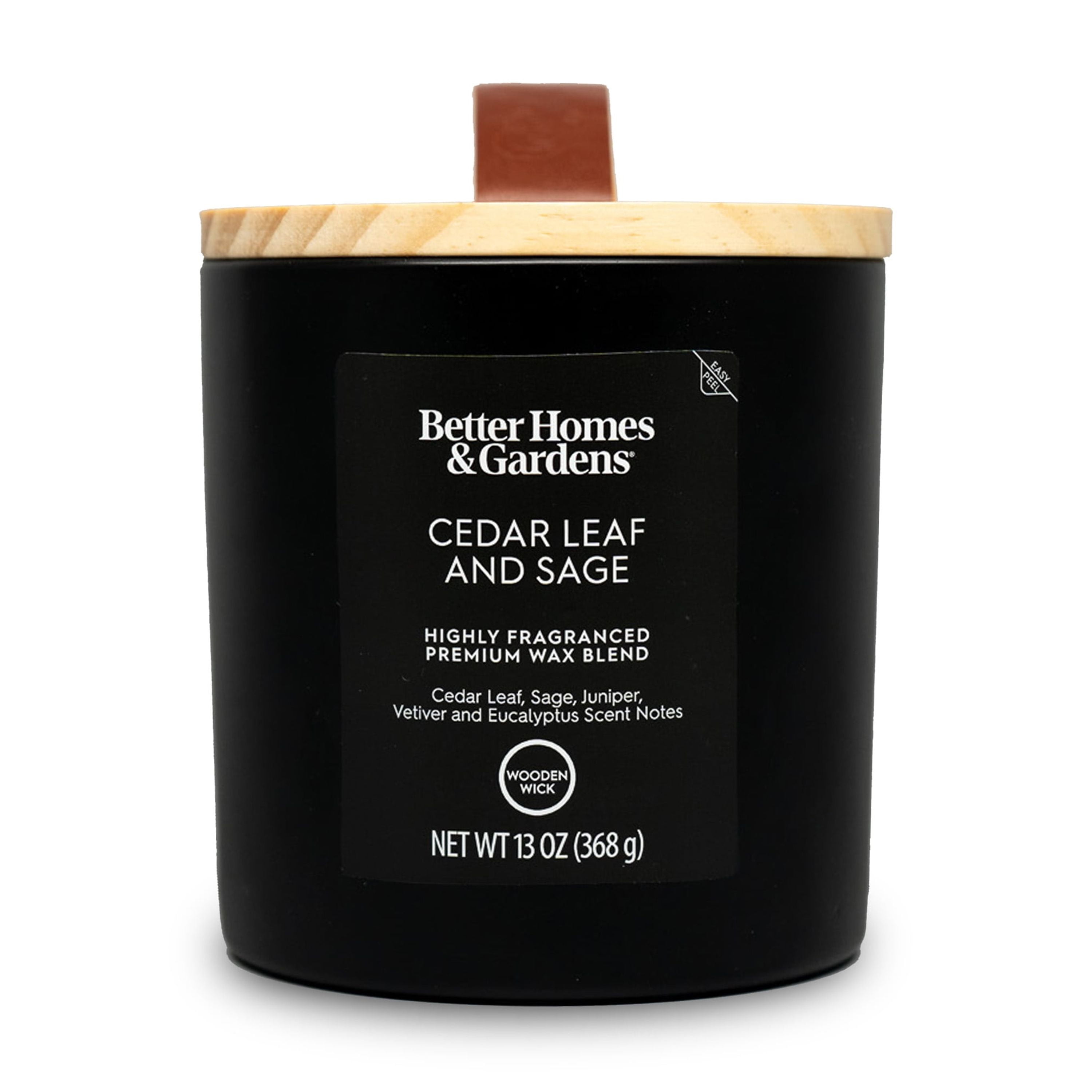 Better Homes & Gardens 13oz Cedar Leaf and Sage Scented Wooden Wick Jar Candle  (图3)