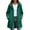 Green, variant on Women's Mid Length Hooded Rain Trench Coat Drawstring Waist Full Zip Snap Button Windproof Jacket Shell for Outdoor