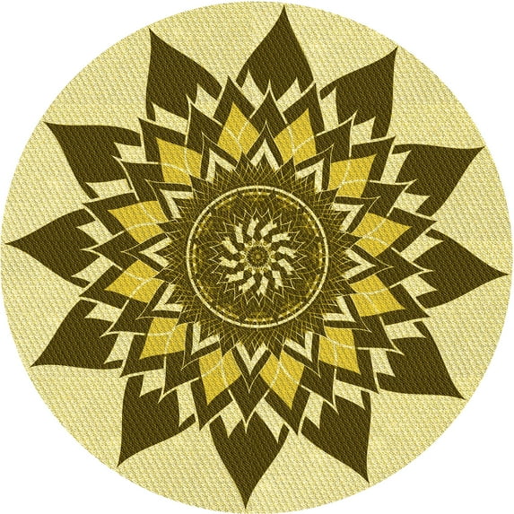 Ahgly Company Indoor Square Patterned Oak Brown Area Rugs, 3' Square