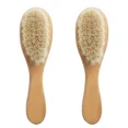 thumbnail image 3 of 14.8 4 3.5cm  New Baby Care Pure Natural Wool Baby Wooden Brush Comb Brush Baby Hairbrush Newborn Hair Brush Infant Comb Head Massager, 3 of 5