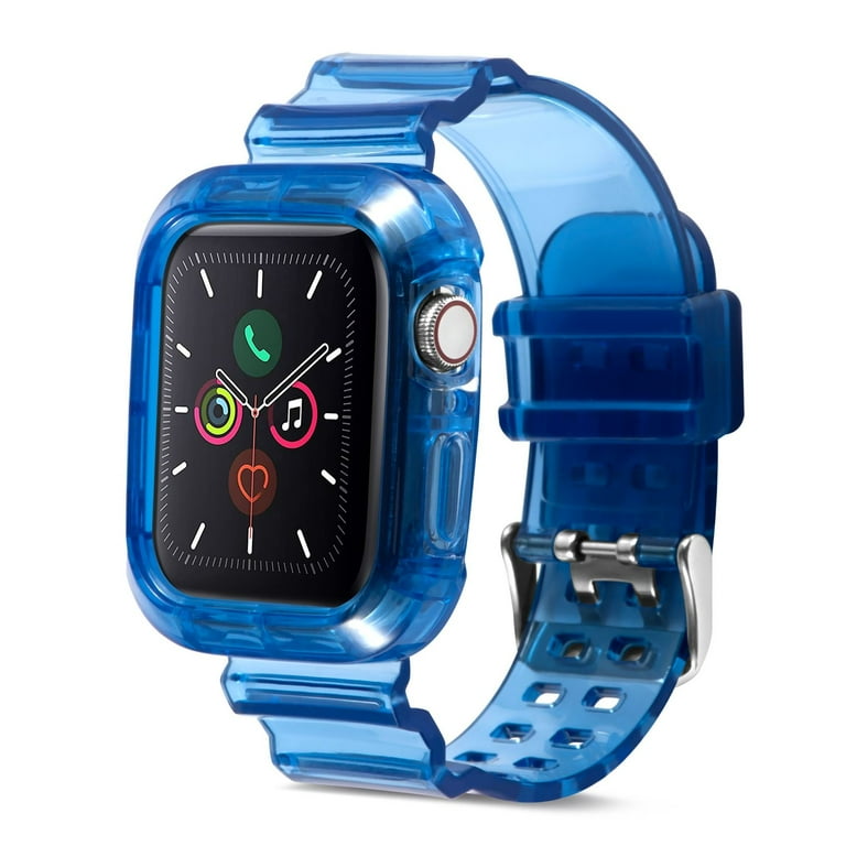 Insten Crystal Clear Watch Band with Rugged Bumper Case For Apple