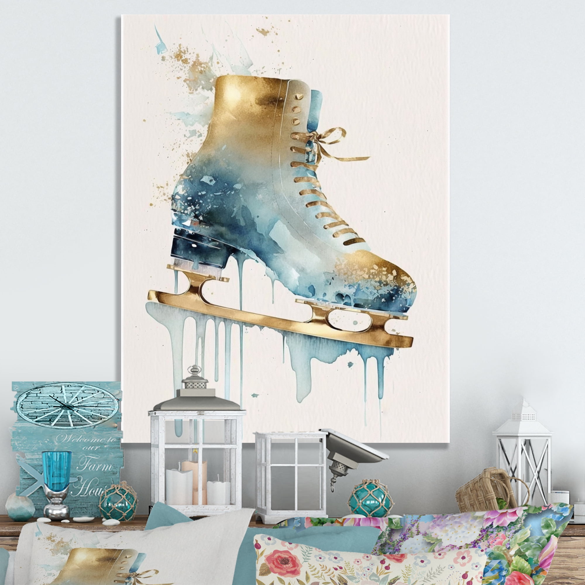 Designart Figure Skate I Canvas Wall Art