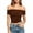 #0572-Coffee, variant on Women's Tops Off Shoulder Ruched Crop Tops Casual Night Out Vibe Lightweight Stretchy Slim Fit Blouses Gift