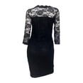 thumbnail image 2 of eVogues Plus Size Floral Lace Long Sleeveless Dress Black, 2 of 4