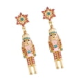 thumbnail image 6 of Segolike 2xChristmas Earrings Nutcracker Earrings Unique Cute Dress up Holiday Earrings Pink, 6 of 8
