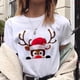 thumbnail image 4 of Camiseta de Reno de Navidad para mujer, ropa de talla grande, Camisetas estampadas blancas 2021, 4 of 5