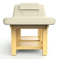 thumbnail image 4 of 75" Stationary Massage Table, Holaki PU Leather Heavy Duty Wood Frame 6 Legs Massage Bed with Under Storage, Adjustable Head Massage Bed for Beauty Spa Facial, Beige, 4 of 9