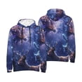 thumbnail image 4 of Zufioo Enchanted Forest Stag Gathering Design Fleece Comfortable Hoodie for Mens,Sweatshirt for Men,Pullover Hooded Sweatshirt for Men -X-Large, 4 of 5