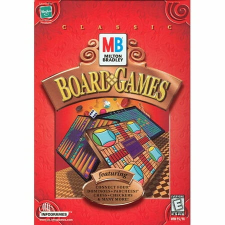 Milton Bradley Board Games (Classic Favorites for PC) Chess, Checkers, Connect Four,Parcheesi,Dominoes, (Best Chess For Pc)