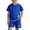 Blue, variant on Boys Outfit Sets, Short Sleeve T-Shirt & Elastic Waist Shorts with Pockets Summer Kids Fashion Clothes Blue Size 10