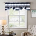 thumbnail image 6 of Navy Blue Tie Up Valances Curtain, Adjustable Kitchen and Black Stripe Abstract Geometric Striped Valances for Windows Decor, Rod Pocket Short Curtains Set for Bedroom/Bathroom, 42"x12", 6 of 9