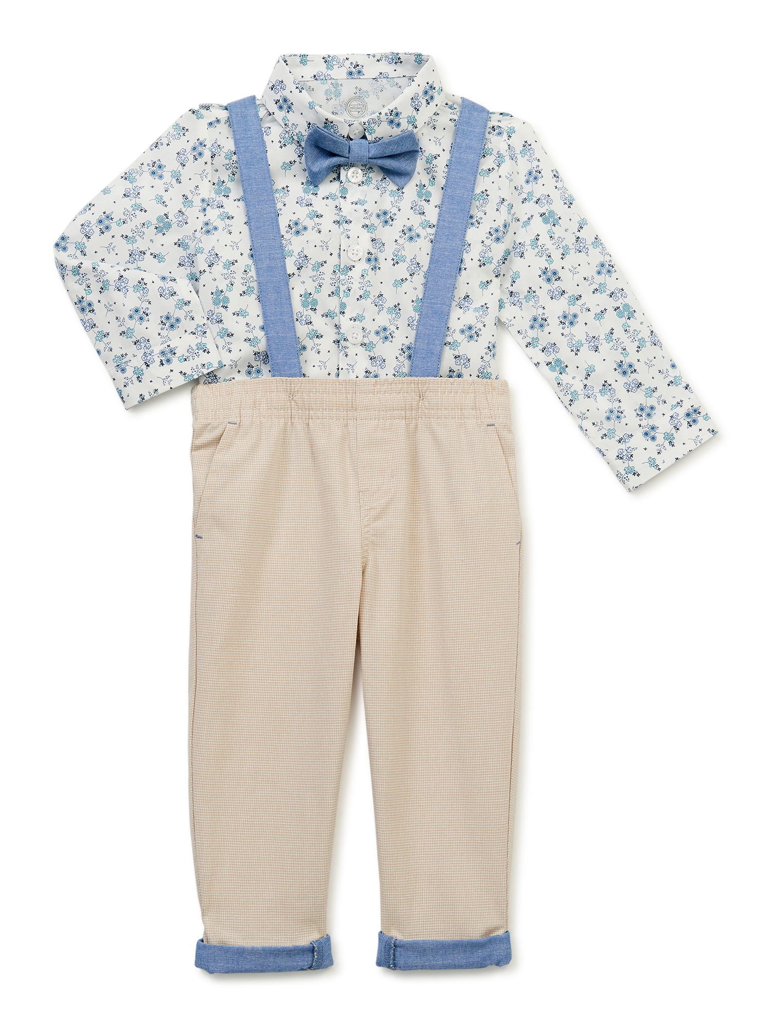Wonder Nation Baby and Toddler Boy ButtonDown Shirt, Bowtie