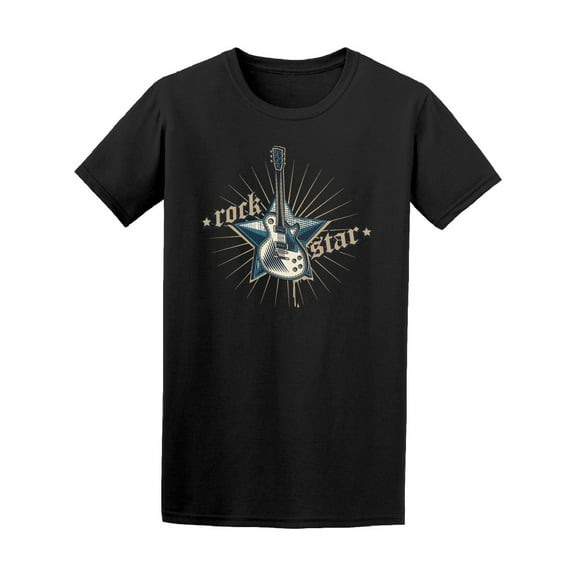 Retro Rock Star Electric Guitar Tee Men's -Image by Shutterstock