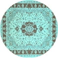 thumbnail image 1 of Ahgly Company Indoor Round Persian Light Blue Traditional Area Rugs, 4' Round, 1 of 4