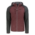 thumbnail image 2 of Men's Cutter & Buck  Burgundy/Heather Charcoal Washington Commanders  Helmet Mainsail Sweater-Knit Full-Zip Hoodie, 2 of 3