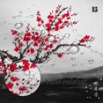 thumbnail image 4 of Red Plum Blossom Shower Curtain Pink Floral Chinese Ink Painting Shower Curtains Decorative for Bathroom Black and White Tradition Waterproof Fabric Shower Curtain with Hooks 72x72 Inches, 4 of 6