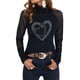 thumbnail image 4 of Moda mujer cuello alto ahueca hacia fuera la camiseta de manga larga otoño blusa sólida Tops Fridja  hkj3914, 4 of 5