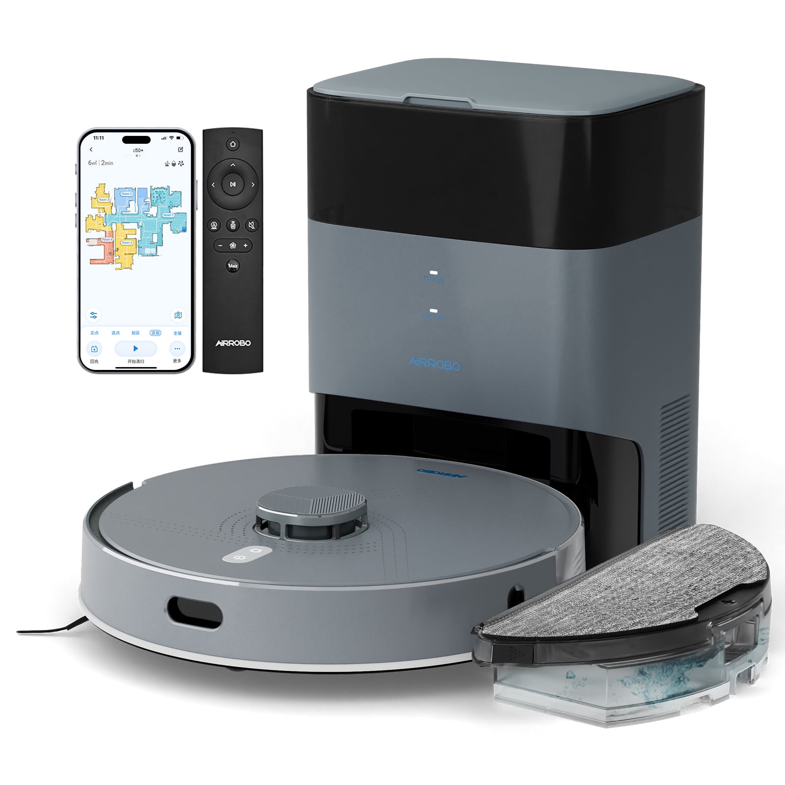 Roborock S5 Max Robot Vacuum & Mop Cleaner - White - Walmart.com