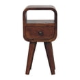thumbnail image 1 of Artisan Furniture Solid Wood Extra Mini Chestnut Curve Open Slot Bedside, 1 of 10