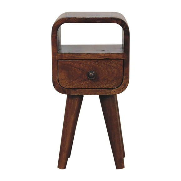 Artisan Furniture Solid Wood Extra Mini Chestnut Curve Open Slot Bedside