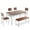 Brown+White, variant on PAPROOS Dining Table Set for 6, 6 Piece Dining Room Set with Wooden Table Top, PU Leather Upholstery Chairs and Bench, Modern Dinette Sets for Big Family, Kitchen Table and Chairs Set, Gray