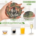 thumbnail image 4 of BZSMCE 6Pcs Drink Coasters With Holder 3.94Inch Christmas Painting Of Classical Plaid Print Creative Coil Coaster for Drinks Set, 4 of 7