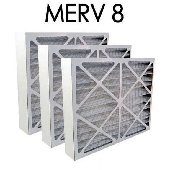 20x25x4 MERV 8 Pleated Air Filter 3PK | 19.5x24.5x3.625 - Actual Size