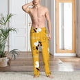 thumbnail image 6 of Lsque Cute Bee Butterfly Yelllow Print Men's Pajama Pants, Lounge Pant - Comfortable Home Wear,Elastic Waistband, Stylish Design-Small, 6 of 9