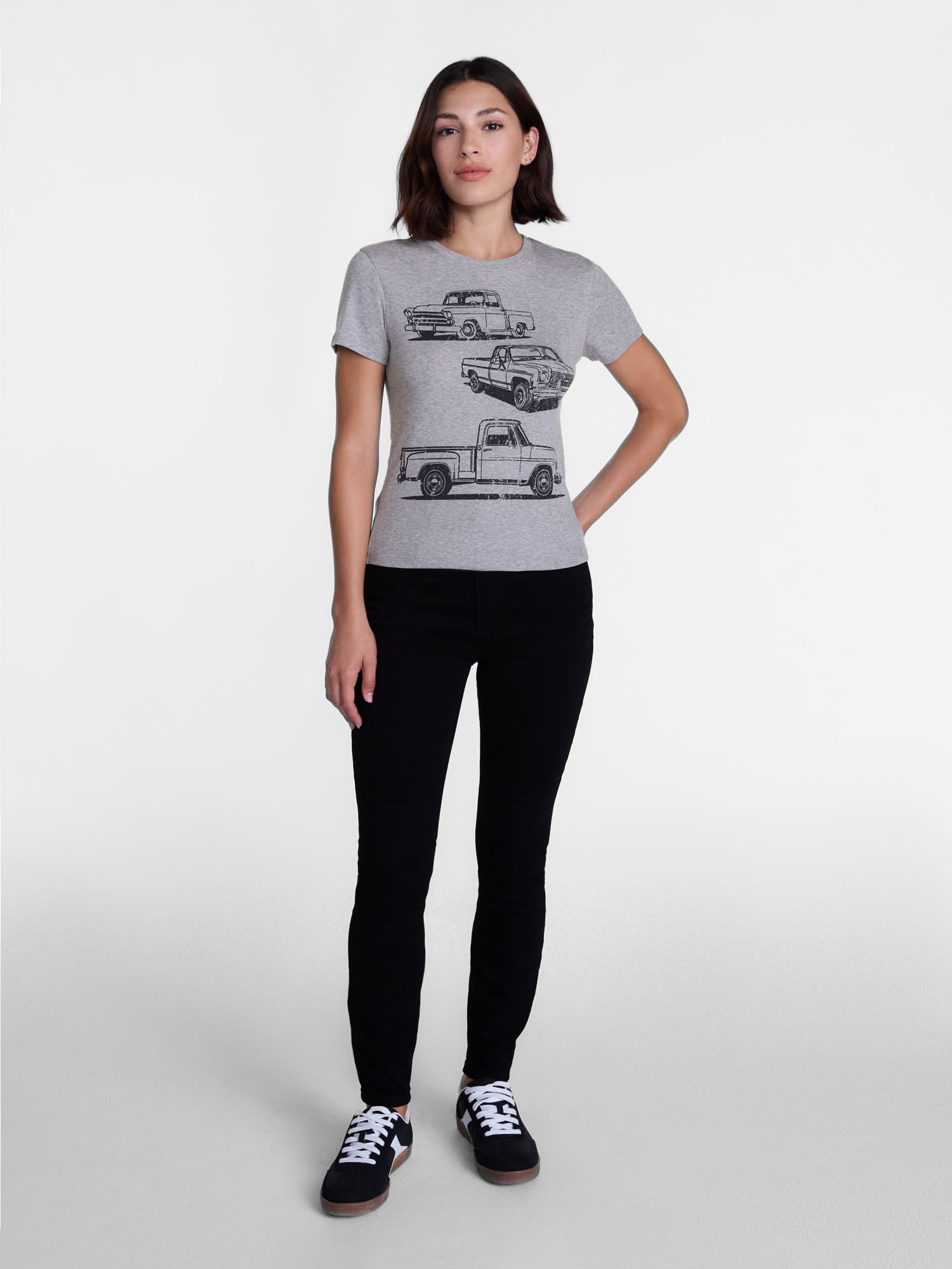 Junior's Graphic Baby Tee, Texas Trucks, Sizes XXS-XXL